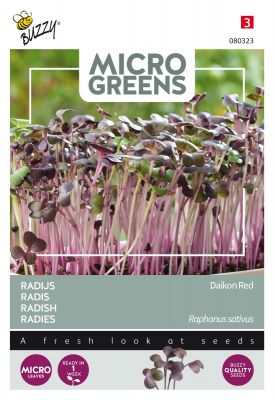 Buzzy Microgreens, Radis Daikon Rouge